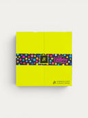 Norman Love Confections 5-Layer Birthday Cake Gift Box with colorful polka dot band and festive lettering.