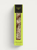 Norman Love Confections Coconut Bar with dark chocolate, coconut gianduja, milk chocolate ganache, and caramelized almonds.