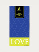 Norman Love Confections Dark Chocolate Bar with 61% cocoa mass, blue and yellow packaging.