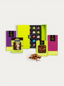 Norman Love Confections Dark Chocolate Lovers Bundle with assorted chocolates and chocolate bars.