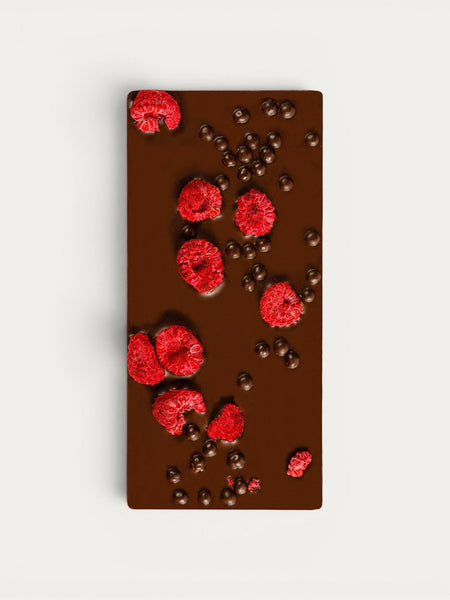 Dark Chocolate Raspberry Crunch Bar – Norman Love Confections