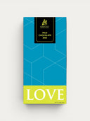 Norman Love Confections milk chocolate bar with blue and yellow geometric design. Net wt 80g/2.82oz.