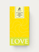 Norman Love Confections No Sugar Added Dark Chocolate Bar packaging with yellow and green design.
